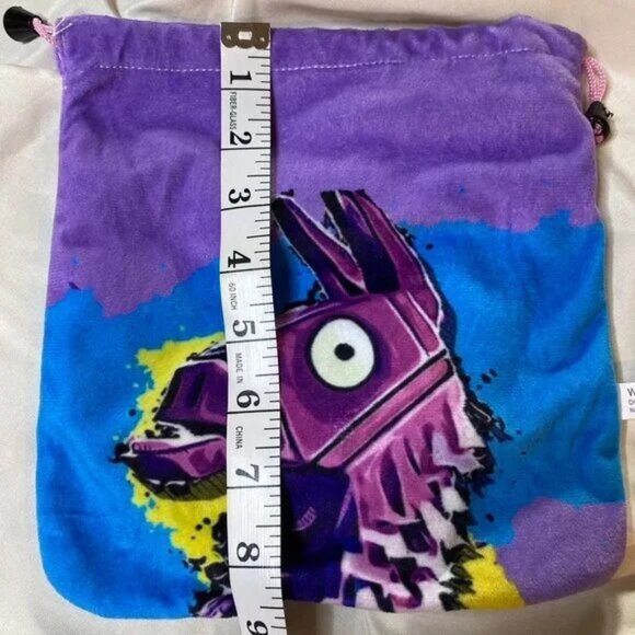 Fortnite Llama - Small Cloth Drawstring Bag Purple Blue Yellow - Picture 5 of 5